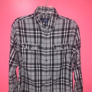 George Men’s Gray Checkered Flannel